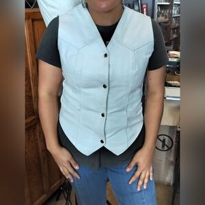Women's Jamin Leather White Vest Size L